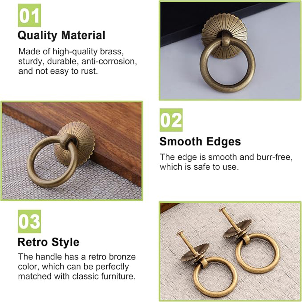 Puxador de Argola em Latão par - Used Furniture Hardware avaliação e preço