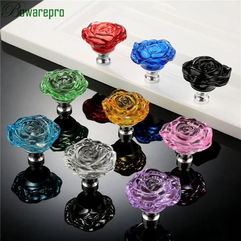 Bowarepro 50mm cristal rosa al - Furniture Hardware Knobs avaliação e preço