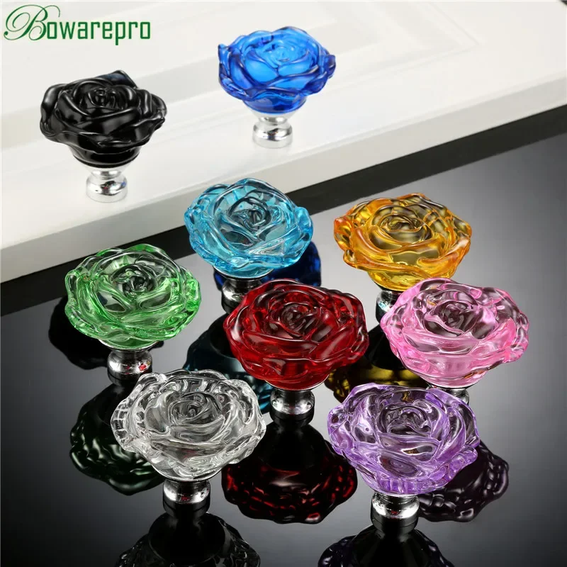 Bowarepro 50mm cristal rosa al - Furniture Hardware Knobs avaliação e preço