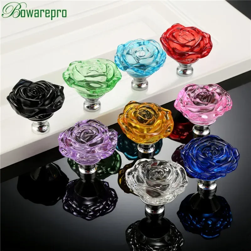 Bowarepro 50mm cristal rosa al - Furniture Hardware Knobs avaliação e preço